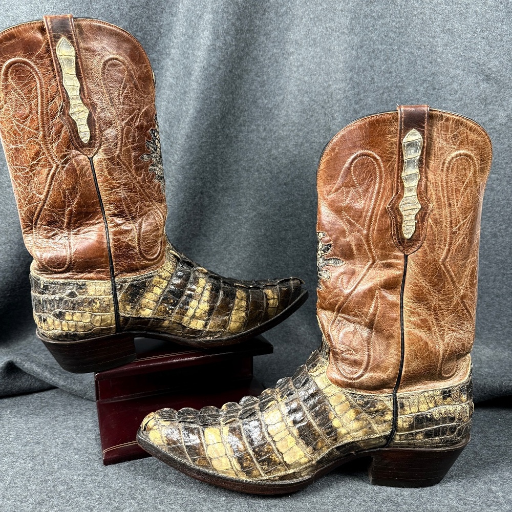 Black Jack Alligator Tail Cowboy Boots – Style NT116 – Size 11 (Fits 11.5)